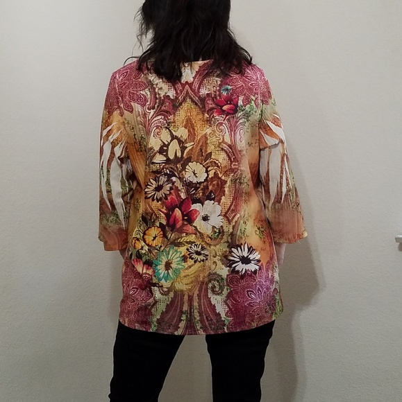 AVENUE stretch vibrant graphic print sz.14/16 travel office church casual - Picture 3 of 7